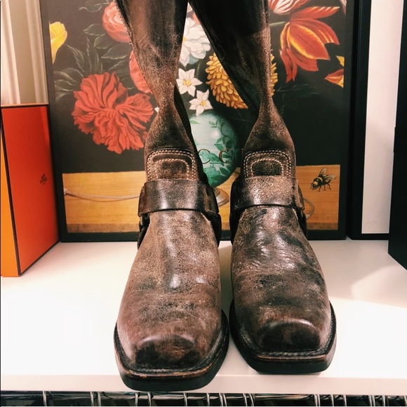 Frye Harness Distressed Brown Boot - Picture 2 of 6